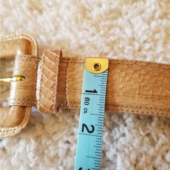 Vintage Laura Gayle Ivory Snakeskin Belt  Medium - Picture 8 of 9